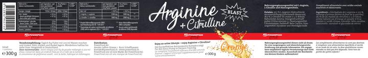 Nährwerte und Zutaten PowerFood One Arginine + Citrulline (1 Stück, Pulver, 300 g)