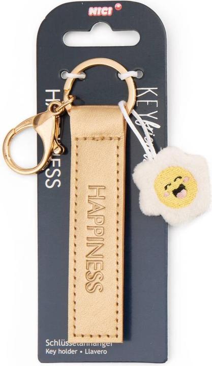 Actual product image Magni NICI Schlüsselanhänger Happiness Kunstlederband mit Blume gold 10cm
