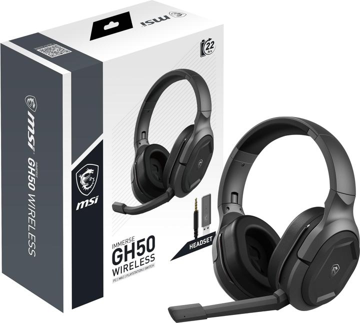 Produktbild MSI Immerse GH50 Wireless GAMING Headset (Kabellos, Kabelgebunden)