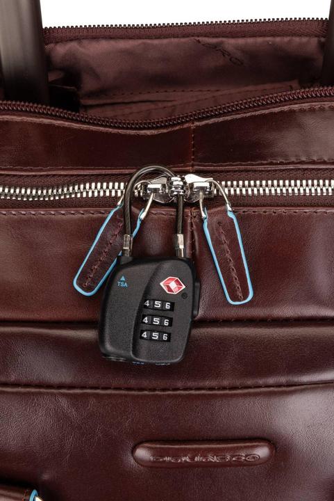 Actual product image Piquadro Pilot case Blue Square Wheeled Briefcase 4729 (20 l)