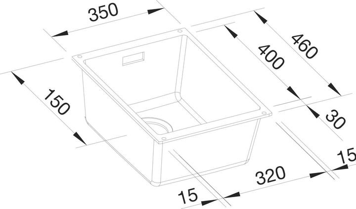 Actual product image Blanco Subline 320-U (Undermount sink, 35 cm, 46 cm)