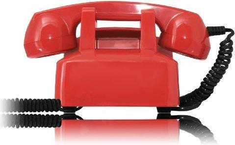 Produktbild Opis Technology Retro Telefon im sechziger Jahre Vintage Design mit Wählscheibe und Metallklingel, rot