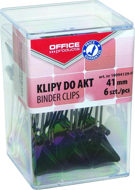 Immagine prodotto Office Products clip per documenti, 41 mm, 6 pezzi, in scatola, nero