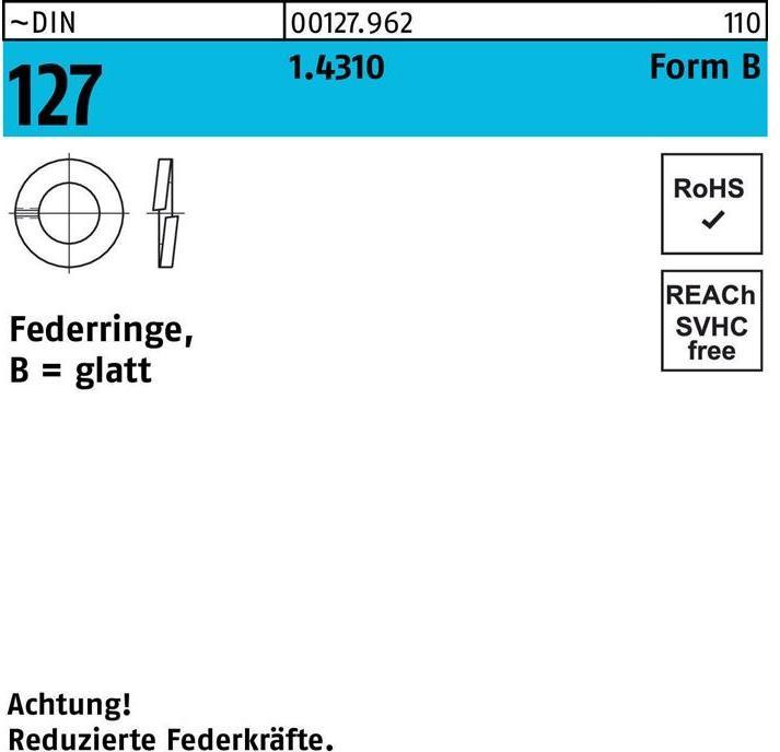 Actual product image Spring washer DIN 127 B 27 1.4310