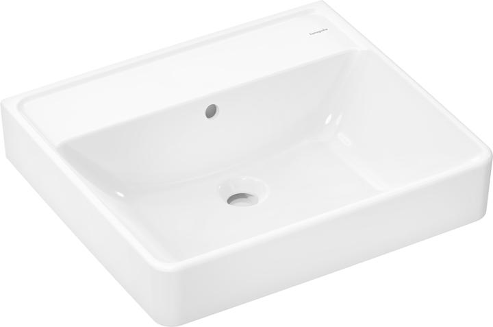 hansgrohe Xanuia Q Waschtisch, ohne Hahnloch, mit Überlauf, 550x480mm, weiss (580 mm, 200 mm)