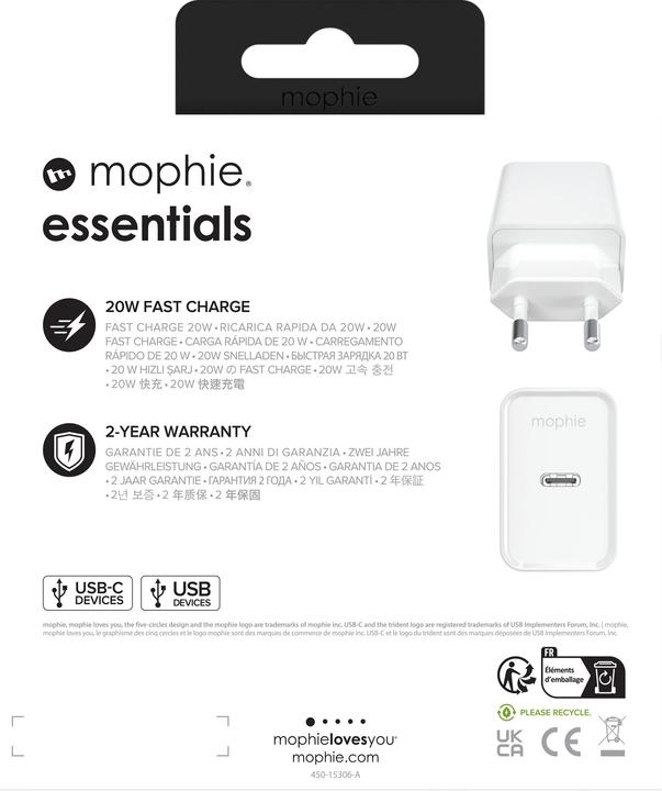 Produktbild Zagg mophie Essentials USB-C-20W Charger PD (20 W)