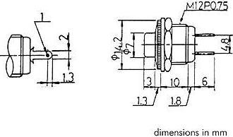 Produktbild Velleman Push-Button Switch Off-(On) Red