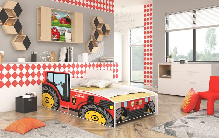 Actual product image ADRK Furniture Bed with mattress TRACTOR RED 160x80 (160 x 80 cm)