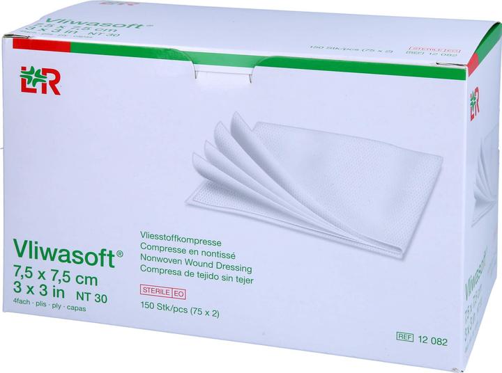 Actual product image Lohmann & Rauscher Vliesstoffkompressen 7.5x7.5cm 4-lagig steril