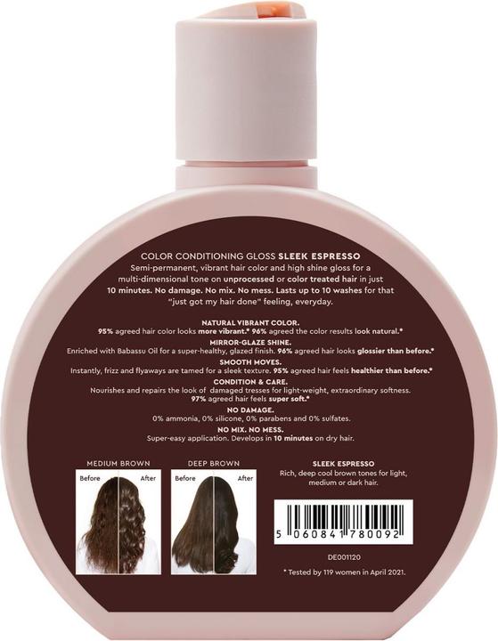 Produktbild Glaze haarsublimierender Gloss in der Farbe dunkelbraun Sleek Espresso Tb 190 ml (190 ml)
