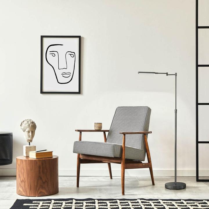 Actual product image Fischer & Honsel Honsel floor lamp Nami - sand black/satinised acrylic shade (40408)