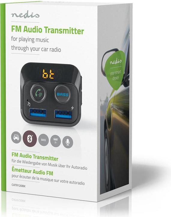 Produktbild Nedis Kfz Audio FM Transmitter Fest freisprechend 1.0 " LED Bildschirm Bluetooth® 5.0 V DC / 1.0 A
