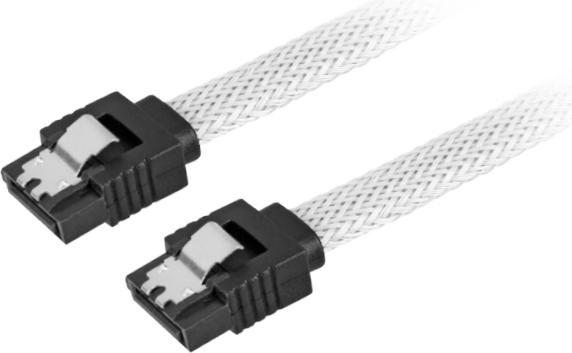 Produktbild Sharkoon Shark Sata III Kabel sleeve wh 0,30m
