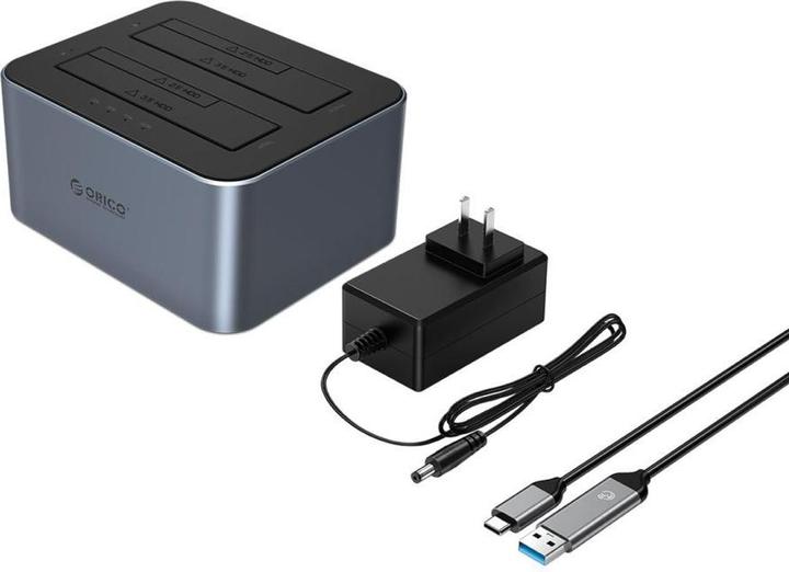 Produktbild Orico HDD / SSD Docking Station 6626C3-C-V1 2-Drive for SATA 2.5inch / 3.5inch, Grey
