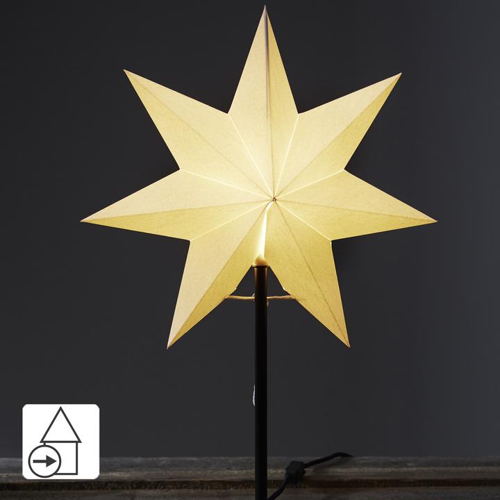 Actual product image Star Trading Paper star on base FROZEN white 34x55cm 1 LED E14