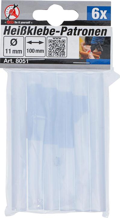 Image du produit BGS Bâtonnets de colle chaude transparent Ø 11 mm, 100 mm 6 pièces