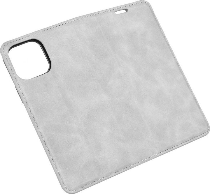 Actual product image Cover-Discount iPhone 12 / 12 Pro - Silky Stand Flip Case Cover grey (Apple iPhone 12, Apple iPhone 12 Pro)