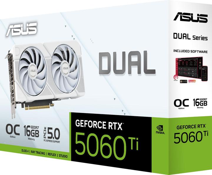 Produktbild ASUS DUAL-RTX5060TI-O16G-WHITE 16GB GDDR7 HDMI DP