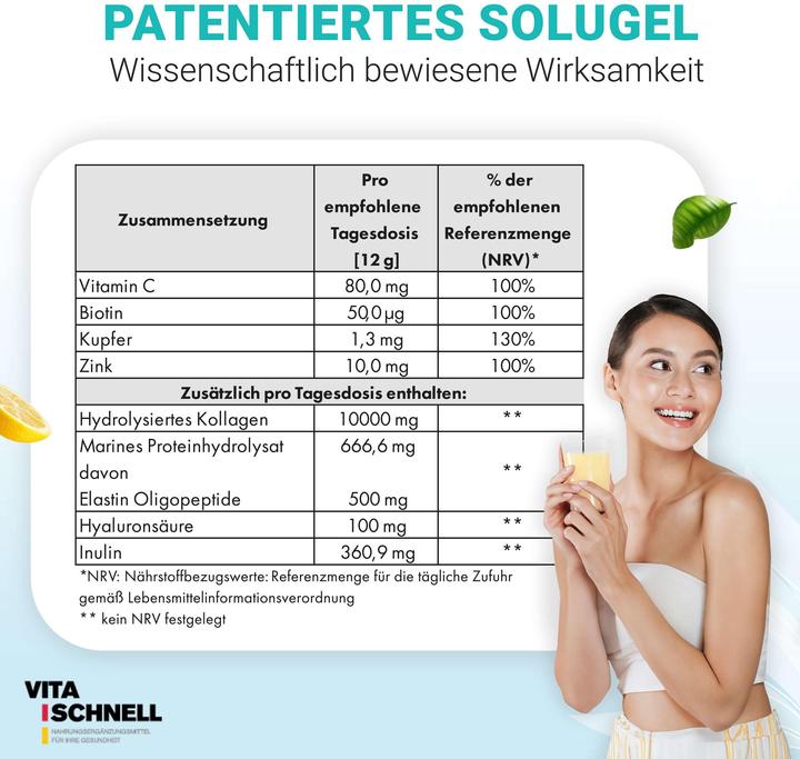 Valeurs nutritives et ingrédients Vita Beauté (1 pièce(s), Poudre, 360 g)