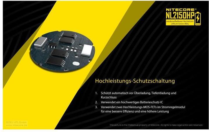 Actual product image Nitecore Li-Ion Akku Typ 21700 - 5000mAh - NL2150HP