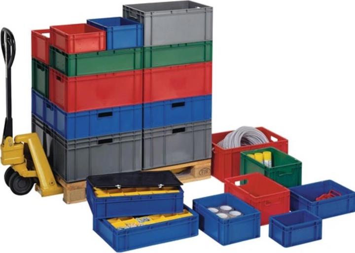 Actual product image kaiserkraft Euro format stacking containers, walls and bottom closed