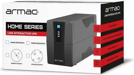 Produktbild Armac UPS Home Line-Interactive H/850F/LED/V2 850VA 2x Schuko USB-B LED (850 VA, 480 W, Line-Interaktiv USV)