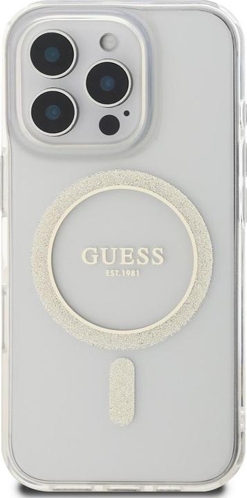 Actual product image Guess GUHMP16LHFGERET iPhone 16 Pro 6.3" przeźroczysty/transparent hardcase IML Glitter Circle MagSa (Apple iPhone 16 Pro)