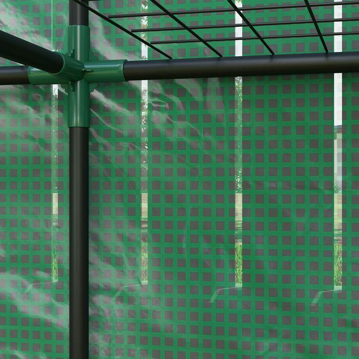 Produktbild Swisshandel24 Foliengewächshaus mit Pultdach Doppeltür, Regale, Stahl, 144x48x152 cm, Grün