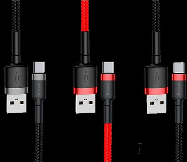 Actual product image Baseus cafule Cable USB For Micro 2.4A 0.5M Gray+Black (0.50 m, USB 3.2 Gen 1)