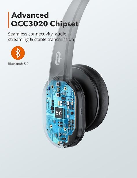 Image du produit Taotronics Casque Bluetooth pour camionneur avec microphone, casque sans fil à réduction de bruit (Sans fil)