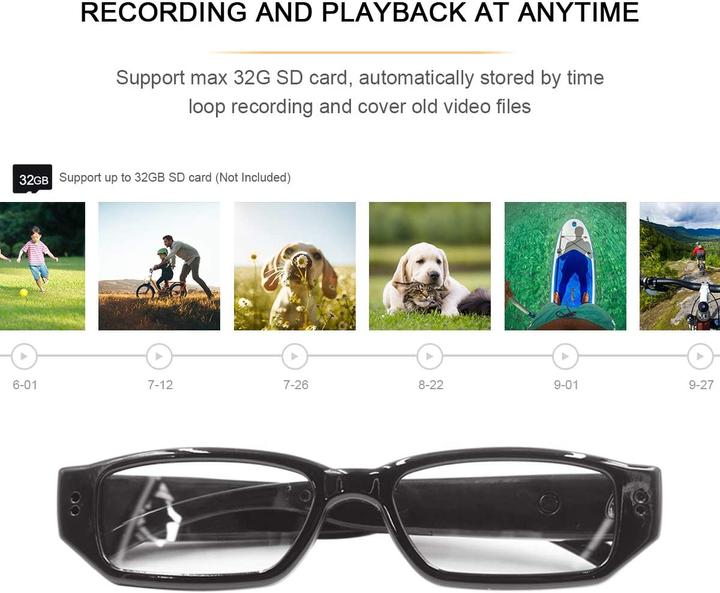 Image du produit Monkaim Lunettes avec caméra cachée