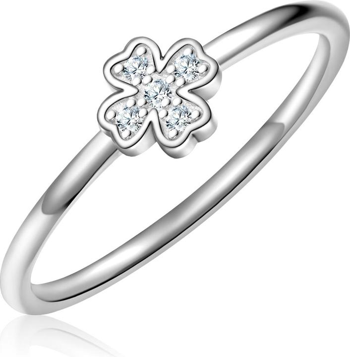 Image du produit Glanzstücke München Bague femme trèfle à quatre feuilles argent sterling - 34566 (58, Argent 925)
