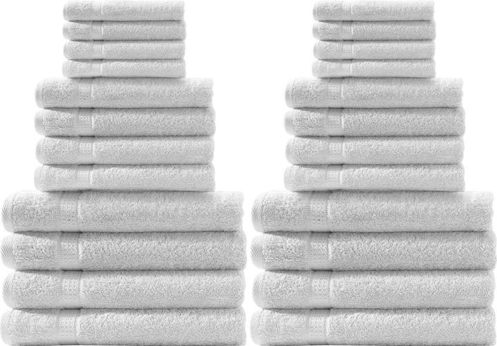 Produktbild Casativo 24-teiliges Handtuch-Set aus 100% Baumwolle, weiss (50 x 100 cm, 100 x 150 cm, 30 x 50 cm)