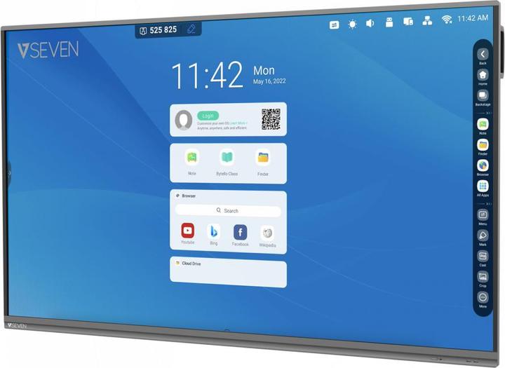 Actual product image V7 190.50cm (75") PRO IFP ANDROID 11 DISPLAY 4K 8GB RAM 64GB ROM WIFI WALL MT (IFP7502-PRO) (3840 x 2160 Pixels, 75")