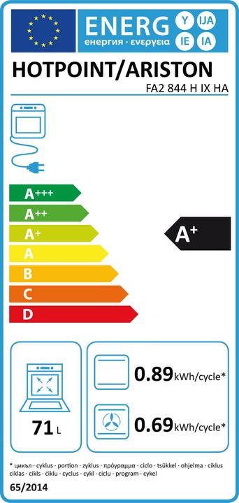 Energie-Label Hotpoint Ariston Backofen A