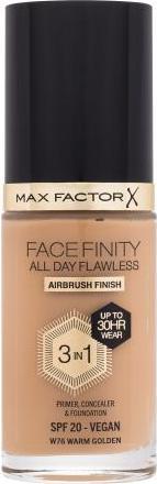Max Factor Facefinity Fondotinta All Day Flawless 3-in-1 30H W76 Warm Golden 30ml (W76 Caldo dorato)