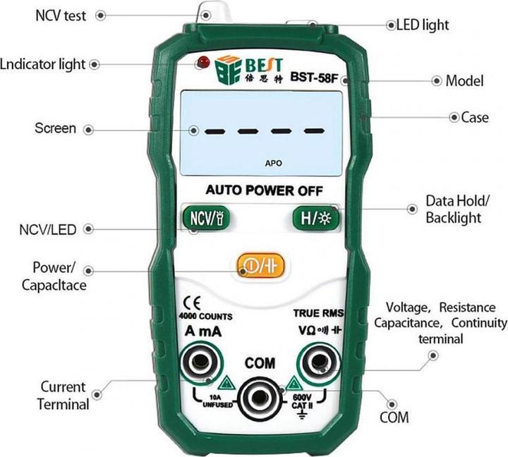 Actual product image Best Digital Multimeter BST-58F