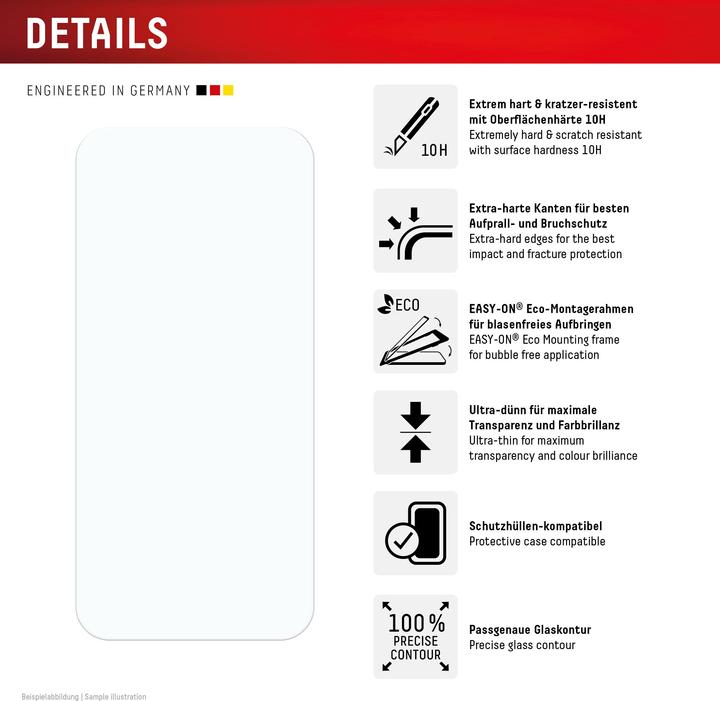 Actual product image Displex Real Glass, 2D Panzerglas + Handyhülle (1 Piece, Apple iPhone 16e)