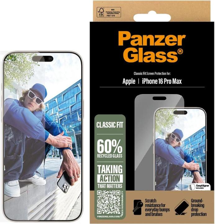 Produktbild PanzerGlass Classic Fit (1 Stück, Apple iPhone 16 Pro Max)