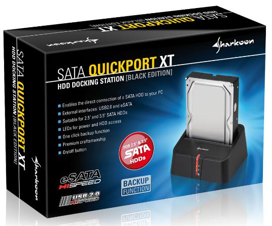 Immagine prodotto Sharkoon QuickPort XT, nero, inclusa la funzione OTB