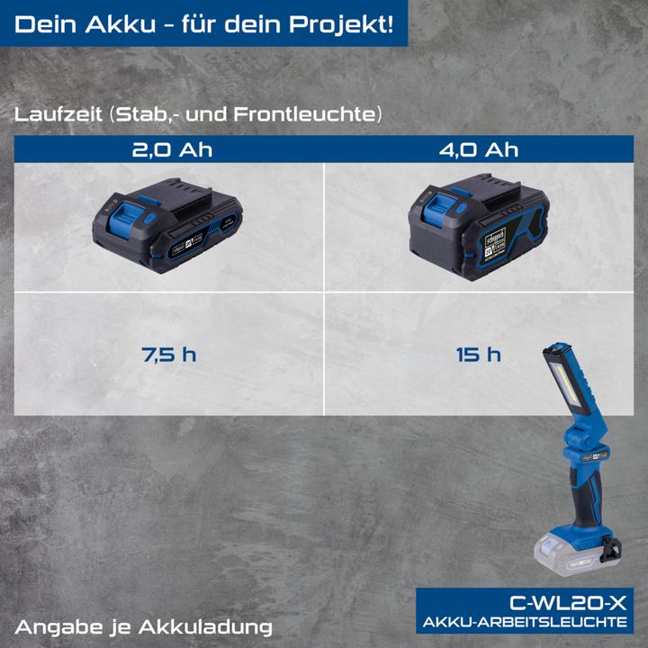 Produktbild Scheppach Akku-Arbeitsleuchte C-WL20-X (DIY) (300 lm)