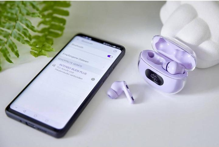 Produktbild Intenso True Wireless Kopfhörer Buds Plus T313AE lila (ANC, 7.50 h, Kabellos)