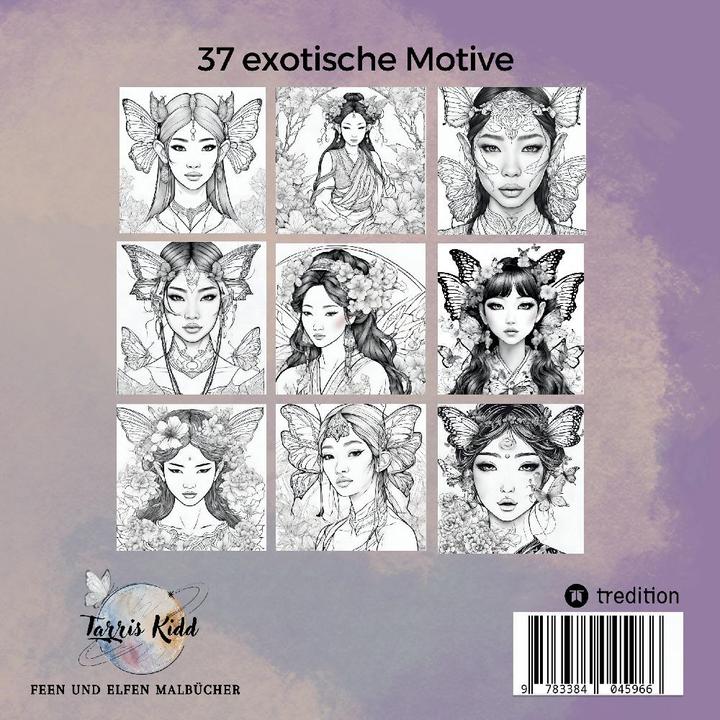 Actual product image Exotische Portraits Malbuch Asia Beauty Fantasy Feen und Magische Elfen Ausmalbilder für Erwachsene