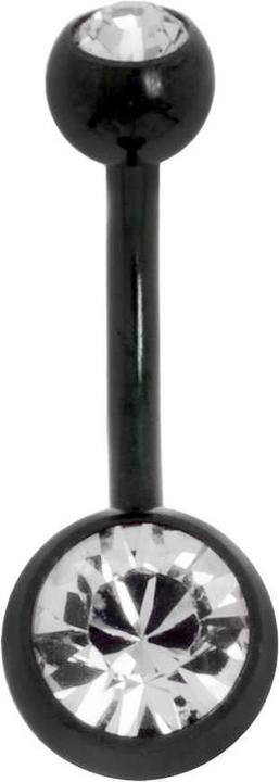 Actual product image Bijouteria Bellypiercing (Crystal, PVD coating (black), Titanium)