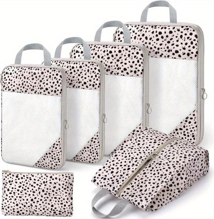 Produktbild Only-Bags.Store 6 Set Kompressionspackwürfel für Koffer, Packwürfel mit Schuhsack, grosser Kosmetiktasche