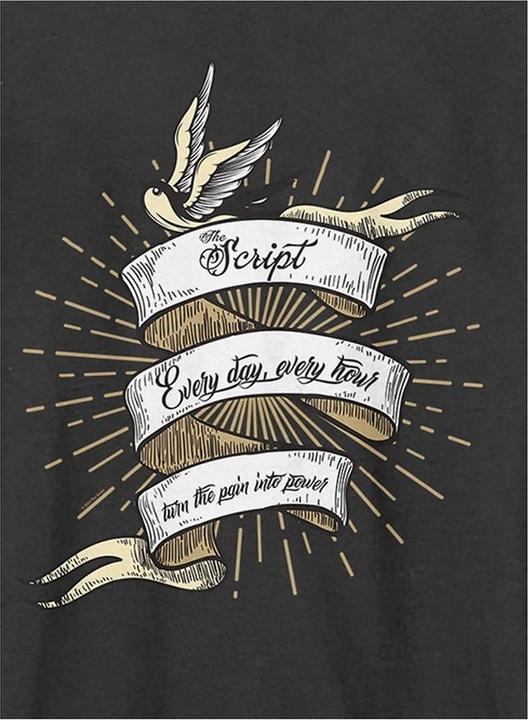 Actual product image Amplified Unisex Adult Tattoo The Script T-Shirt (XL)