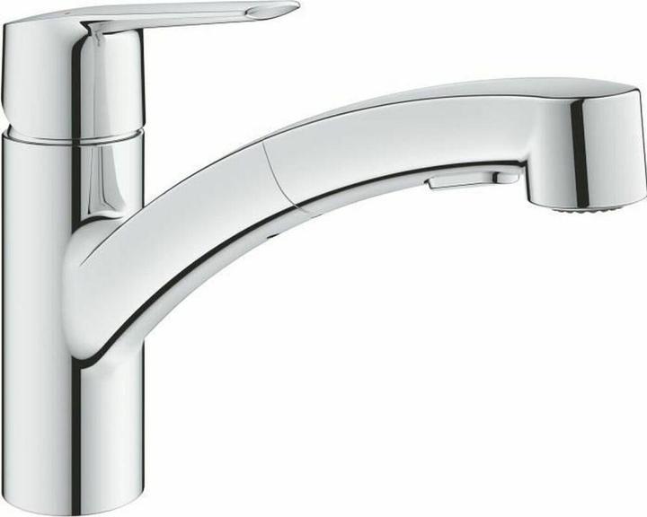 Immagine prodotto Grohe Start QuickFix, miscelatore da cucina, estraibile, bocca girevole, con 2 tipi di getto, cromo