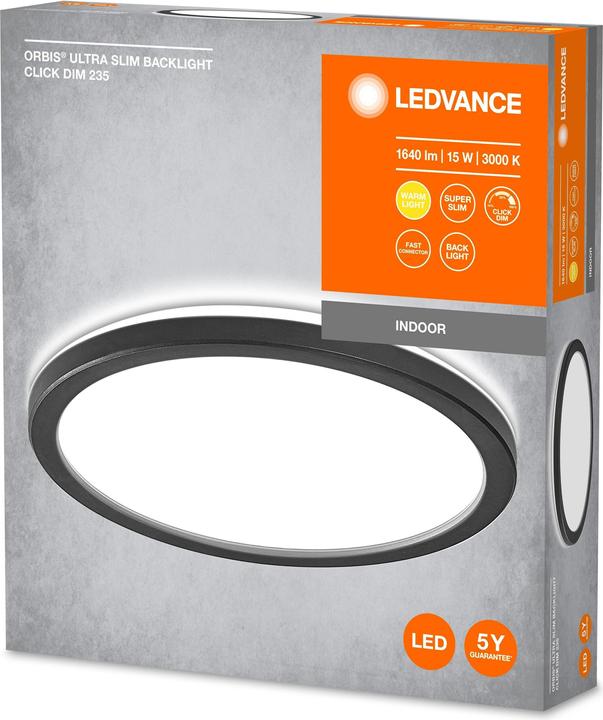 Actual product image Ledvance ORBIS ULTRA SLIM CLICK DIM 235mm BLACK (1020 lm)