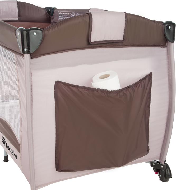 Actual product image tectake Travel cot dog with changing mat and carrying bag