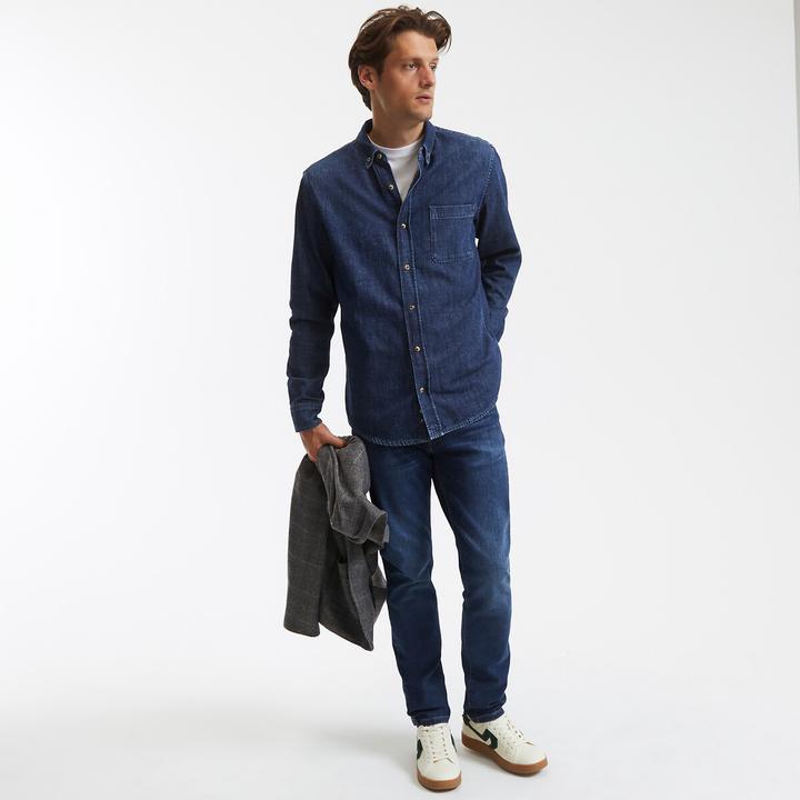 Produktbild La Redoute Collections Jeanshemd mit Button-Down-Kragen (S)